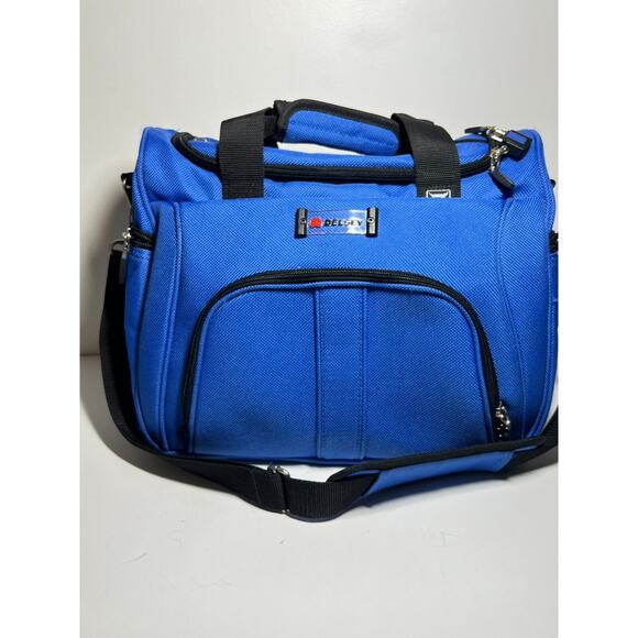 Delsey Blue Helium Lite 100 Personal Tote Carryon Travel Weekender Bag Messenger - Picture 1 of 7
